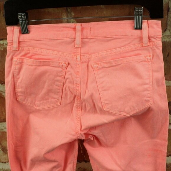 J BRAND Harper Skinny Jeans Womens 26 Orange Neon Coral $187 Designer Cropped - Picture 8 of 9